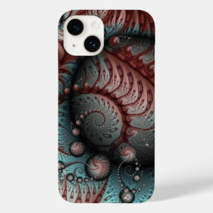 Funda Para iPhone 14 De Case-Mate Arte fractal de fantasía vívida abstracta marrón a
