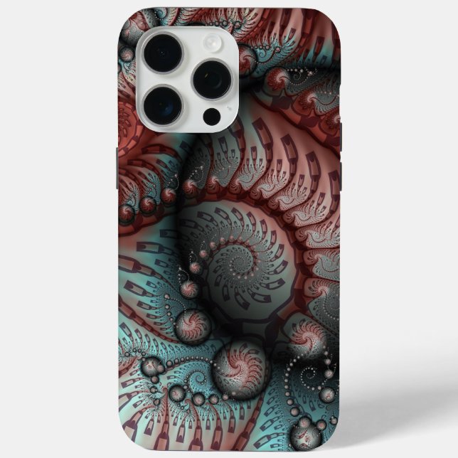 Funda De Case-Mate Para iPhone Arte fractal de fantasía vívida abstracta marrón a (Reverso )