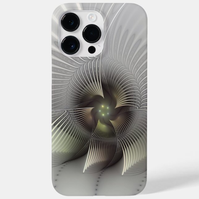 Funda De Case-Mate Para iPhone Arte fractal de forma 3D abstracta moderna (Reverso)