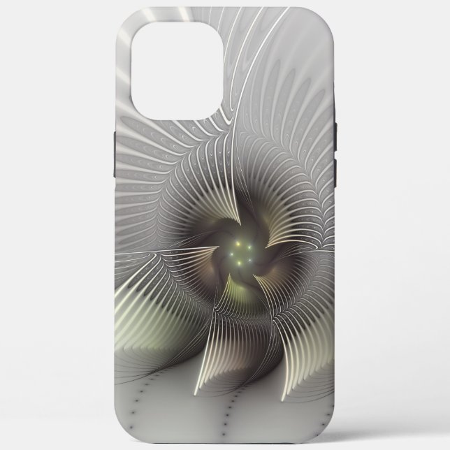 Funda De Case-Mate Para iPhone Arte fractal de forma 3D abstracta moderna (Reverso )