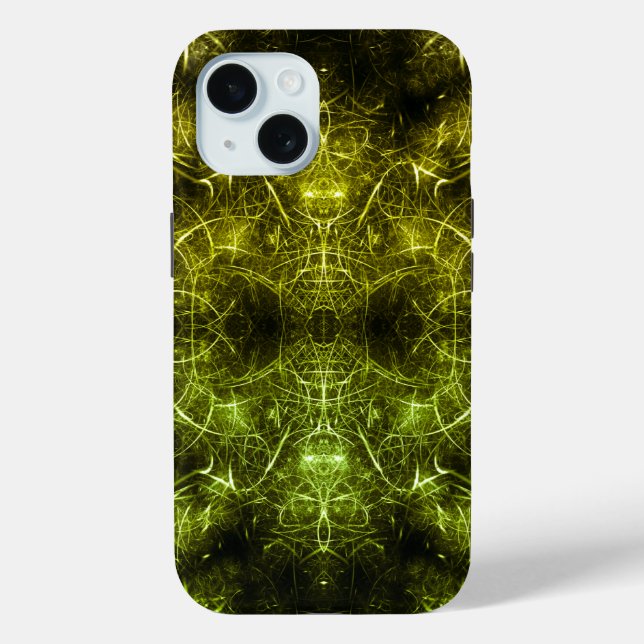 Funda De Case-Mate Para iPhone Arte fractal de plasma eléctrico dorado (Reverso )