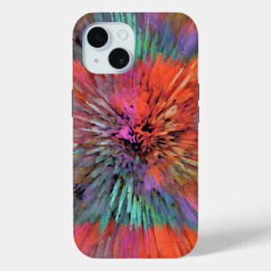 Funda Para iPhone 15 Arte fractal de supernova de arcoíris