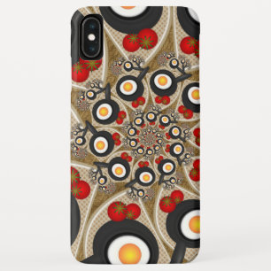 Funda Para iPhone XS Max Arte fractal divertido de brunch, tomates, huevos