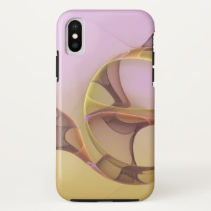 Funda Para iPhone XS Arte fractal dorado rosa moderno abstracto