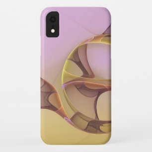 Funda Para iPhone XR Arte fractal dorado rosa moderno de movimientos ab