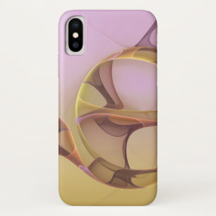 Funda Para iPhone X Arte fractal dorado rosa moderno de movimientos ab