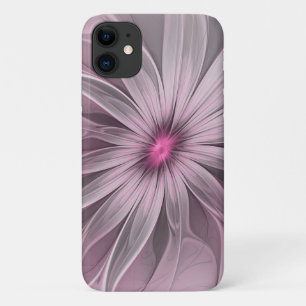 Funda Para iPhone 11 Arte fractal floral abstracto de flor de ciruela d