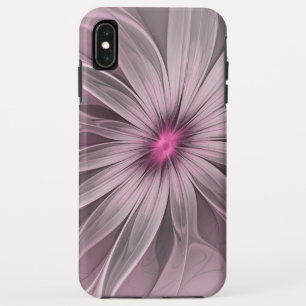 Funda Para iPhone XS Max Arte fractal floral abstracto de flor de ciruela d