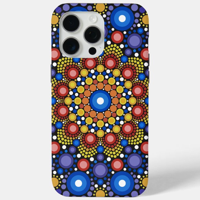 Funda De Case-Mate Para iPhone Arte Fractal Floral Dotado Retro Mandala (Reverso )