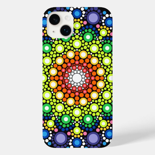 Funda De Case-Mate Para iPhone Arte Fractal Floral Dotado Retro Mandala (Reverso )