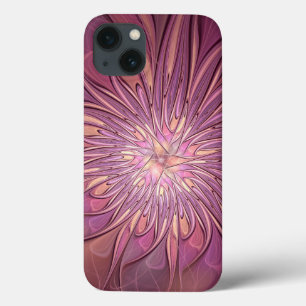 Funda Para iPhone 13 Arte fractal floral moderno abstracto colores de b