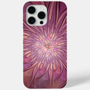 Funda Para iPhone 15 Pro Max Arte fractal floral moderno abstracto colores de b