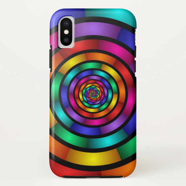 Funda De Case-Mate Para iPhone Arte fractal moderno y psicodélico (Reverso)