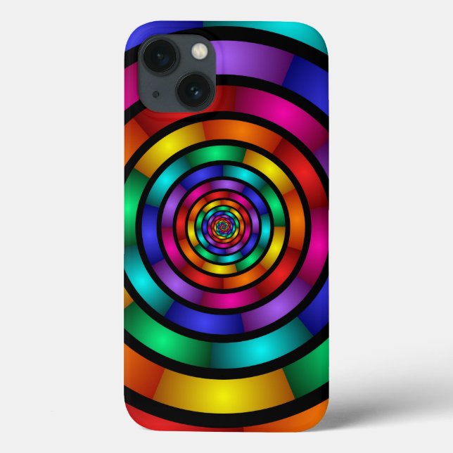 Funda De Case-Mate Para iPhone Arte fractal moderno y psicodélico (Reverso)