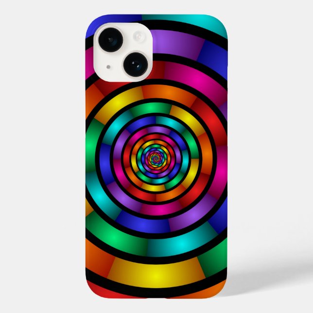 Funda De Case-Mate Para iPhone Arte fractal moderno y psicodélico (Reverso )