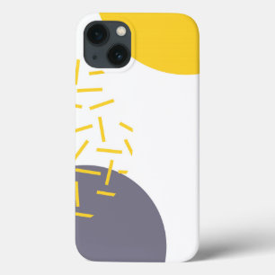 Funda Para iPhone 13 Arte geométrico amarillo, fresco, moderno y de mod