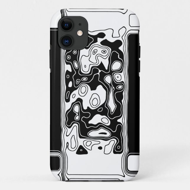 Funda De Case-Mate Para iPhone Arte Geométrico Blanco Y Negro 1 (Reverso)