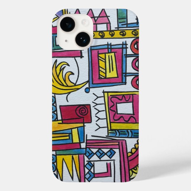 Funda De Case-Mate Para iPhone Arte Geométrico Illusorio-Británico Moderno Bauhau (Reverso )