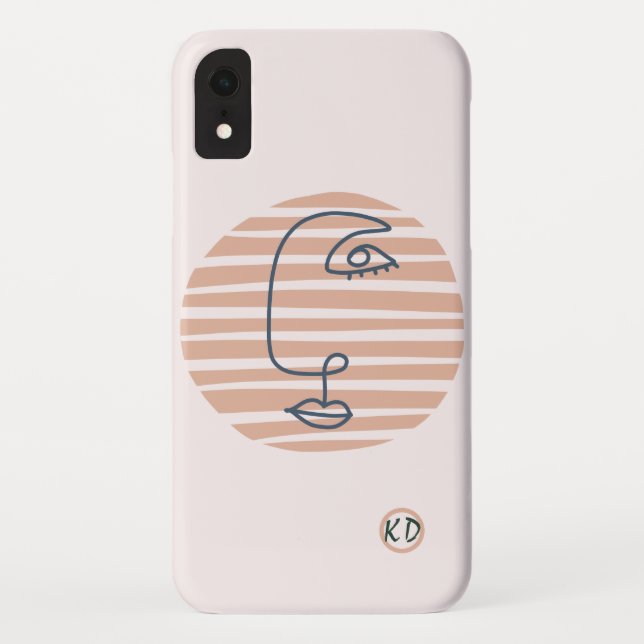 Funda De Case-Mate Para iPhone Arte geométrico moderno rubor rosa (Reverso)