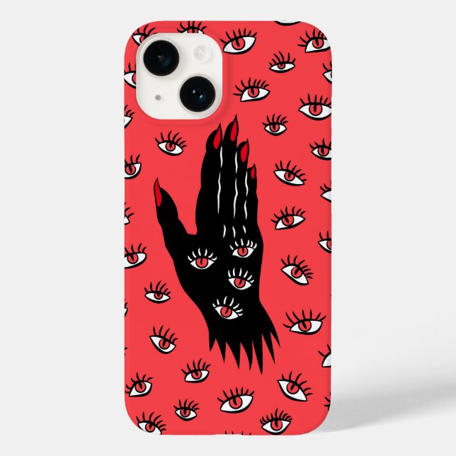 Funda De Case-Mate Para iPhone Arte gótico de Halloween - Ojos espeluznantes de m (Reverso )