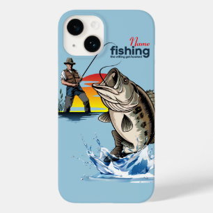 Funda Para iPhone 14 De Case-Mate Arte gráfico vintage de pesca de lubina [Hombre] 