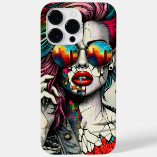 Funda Para iPhone 14 Pro Max De Case-Mate Arte Grunge   Mujer Abstracta Fracturada