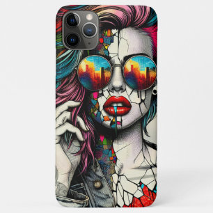 Funda Para iPhone 11 Pro Max Arte Grunge   Mujer Abstracta Fracturada