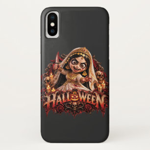 Funda Para iPhone X Arte impreso de terror Halloween Novia Zombie Espe