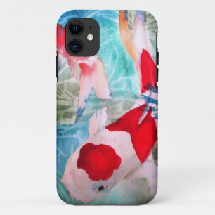 Funda Para iPhone 11 Arte japonés de los pescados de la acuarela de