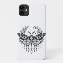 Funda Para iPhone 11 Arte lineal místico gótico de polilla botánica cel