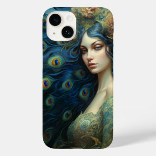 Funda Para iPhone 14 De Case-Mate Arte moderno con plumas de mujer y pavo real