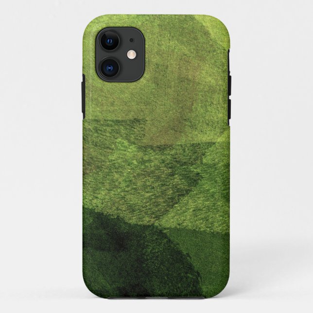 Funda De Case-Mate Para iPhone arte moderno de diseño de pintura verde fresco (Reverso)