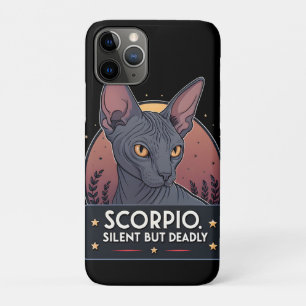 Funda Para iPhone 11 Pro Arte Mortal Silencioso de Gato Sphynx Zodiaco Esco