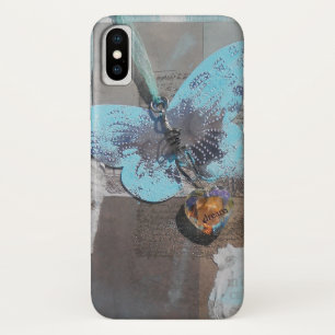 Funda Para iPhone X Arte multimedia de mariposa