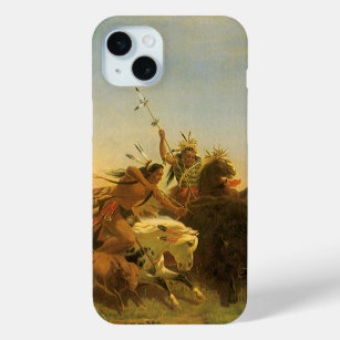 Funda Para iPhone 15 Mini Arte occidental norteamericano vintage, caza de bú