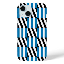Arte óptico geométrico moderno azul negro y blanco