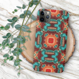 Funda Para iPhone 11 Pro Max Arte Oriental Turquesa Naranja Rojo Verdeazul Hip