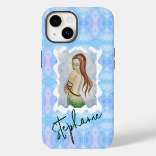 Funda Para iPhone 14 De Case-Mate Arte Original Acuarela de Sirena Personalizado