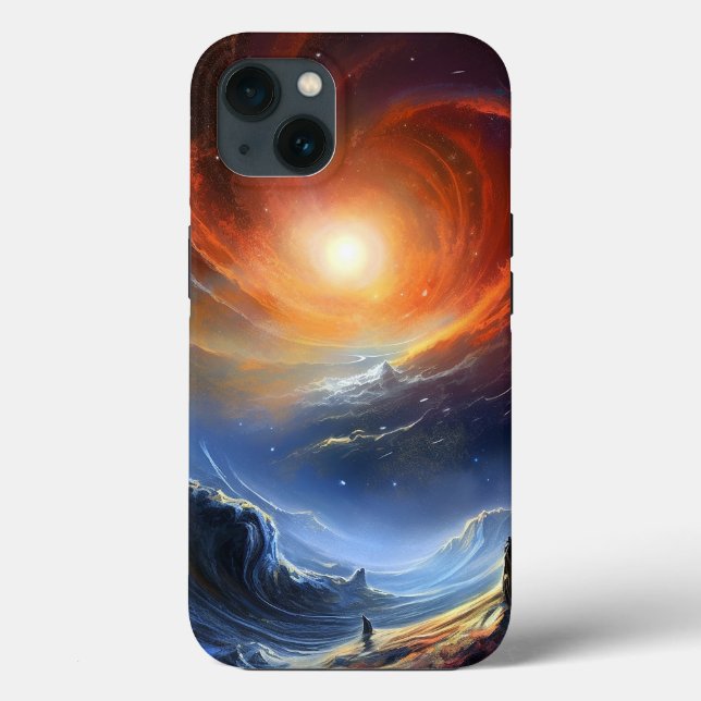Funda De Case-Mate Para iPhone Arte paisajístico de ciencia ficción en el espacio (Reverso )