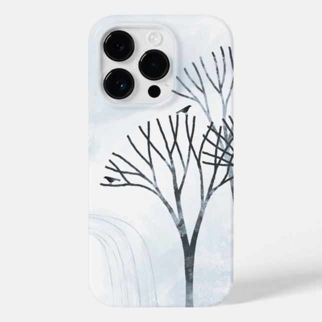 Funda De Case-Mate Para iPhone Arte paisajístico de nieve de invierno (Reverso )