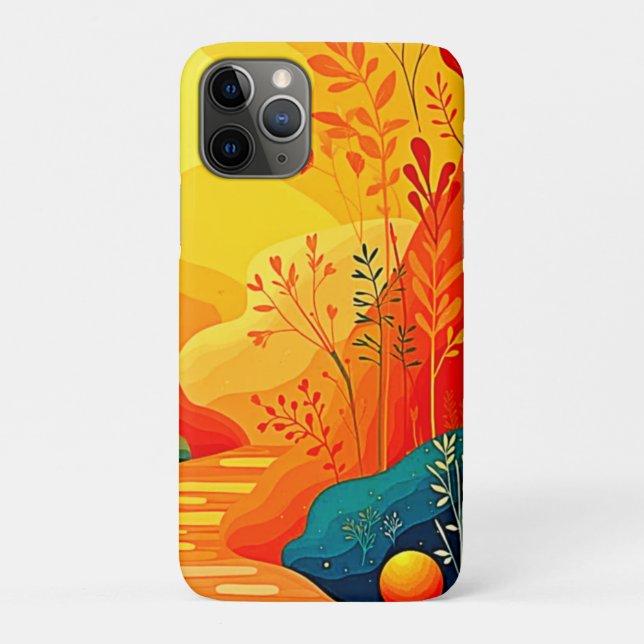 Funda De Case-Mate Para iPhone Arte paisajístico otoñal (Reverso)