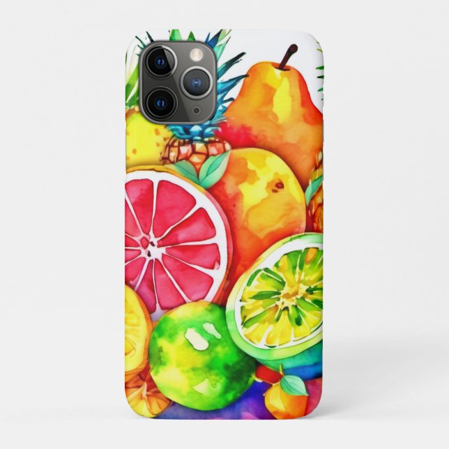 Funda De Case-Mate Para iPhone Arte Personalizado de frutas tropicales (Reverso)