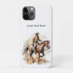 Funda Para iPhone 11 Pro Arte personalizado de vaquero occidental a caballo