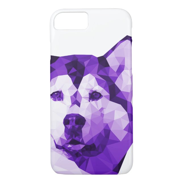Funda De Case-Mate Para iPhone Arte polivinílico bajo del husky siberiano en (Reverso)