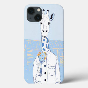 Funda Para iPhone 13 Arte pop azul de jirafa suave