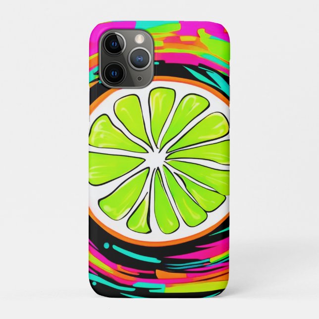 Funda De Case-Mate Para iPhone Arte pop de Lime Slice (Reverso)