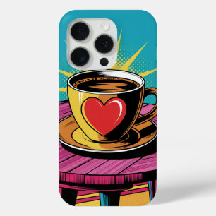 Funda Para iPhone 15 Pro Arte pop del café