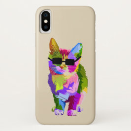 Funda Para iPhone X Arte pop gato genial gato kitty cat arte