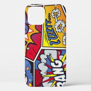 Funda Para iPhone 12 Arte pop retro, patrón de gritos de historietas.