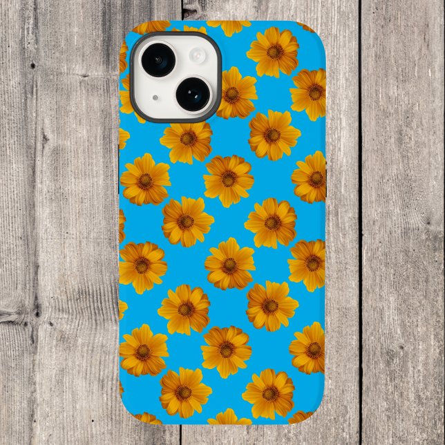Funda De Case-Mate Para iPhone Arte pop turquesa y margarita amarilla (Subido por el creador)